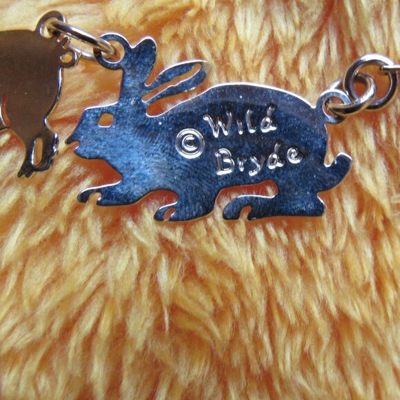 AMAZING-BARNYARD-NECKLACE-LINKS-PIG-HORSE-COW-SHEEP-GOLD-WILD BRYDE-UNIQUE! - Picture 13 of 13